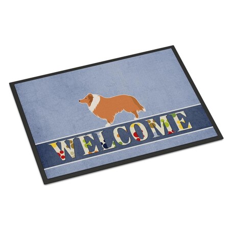 Carolines Treasures 24 x 36 in. Collie Welcome Indoor or Outdoor Mat BB5520JMAT